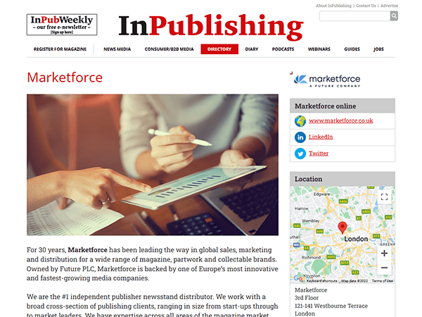Custom bespoke hand-coded website - inpublishing.co.uk