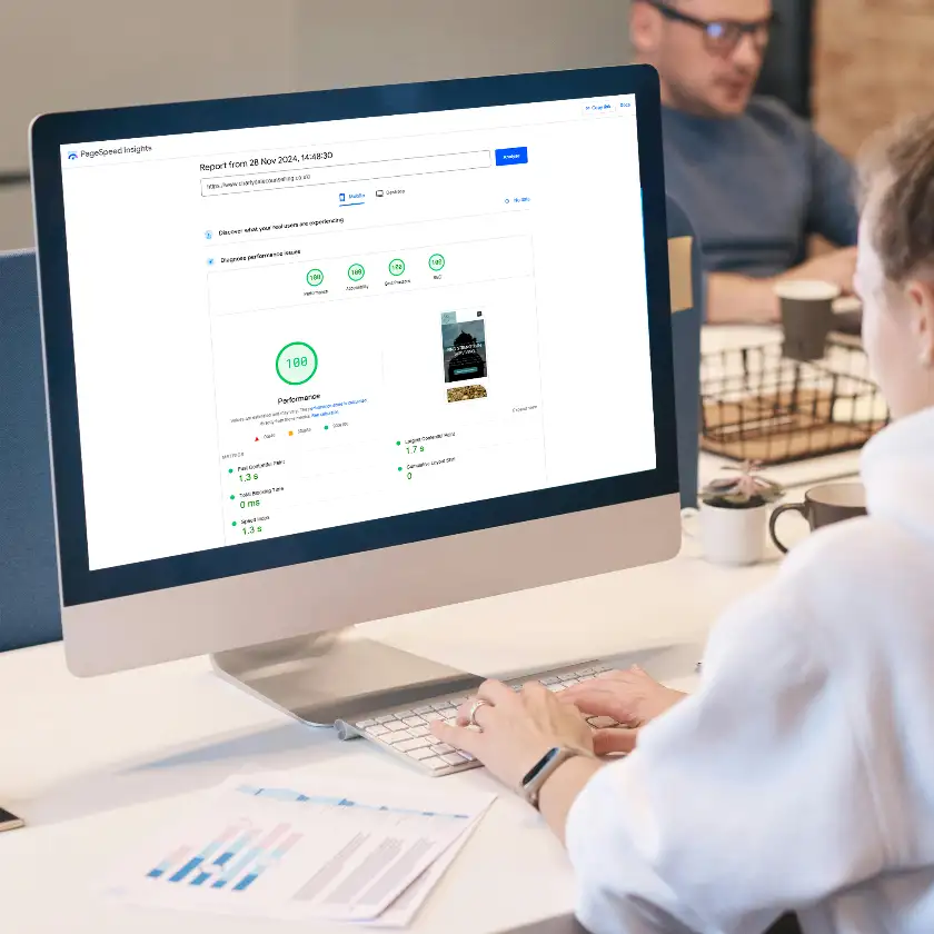 High-speed website performance with 95+ PageSpeed scores